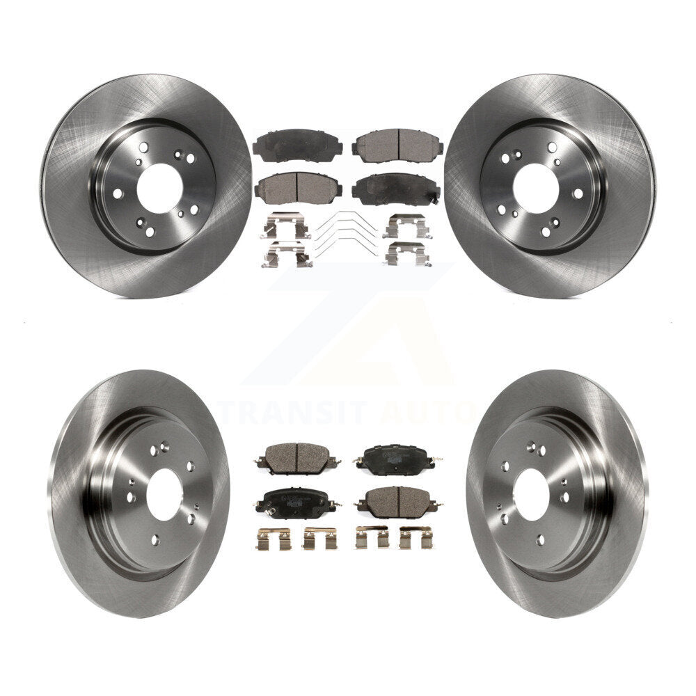 Disc Brake Rotors And Ceramic Pads Front Rear Kit For Honda CR-V