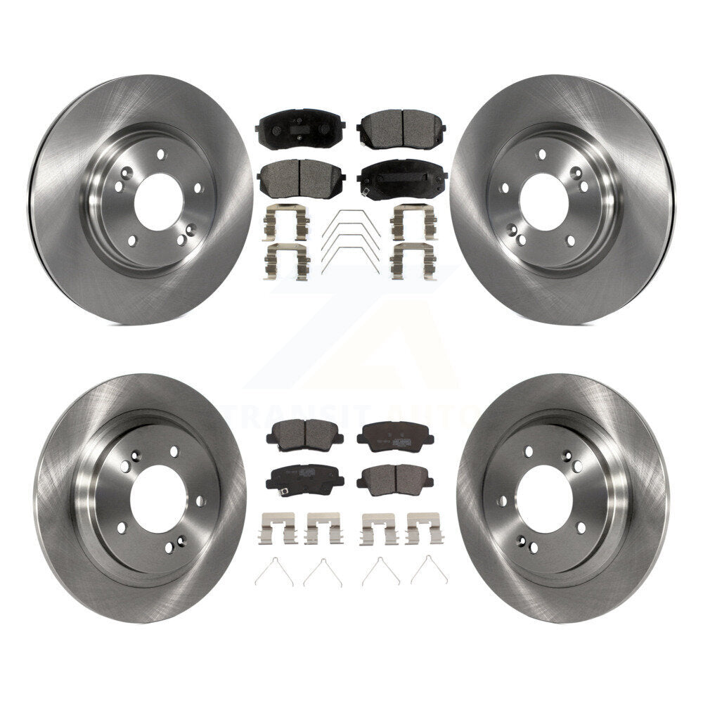 Disc Brake Rotors & Ceramic Pad Front Rear Kit For Hyundai Elantra GT Kia Forte5