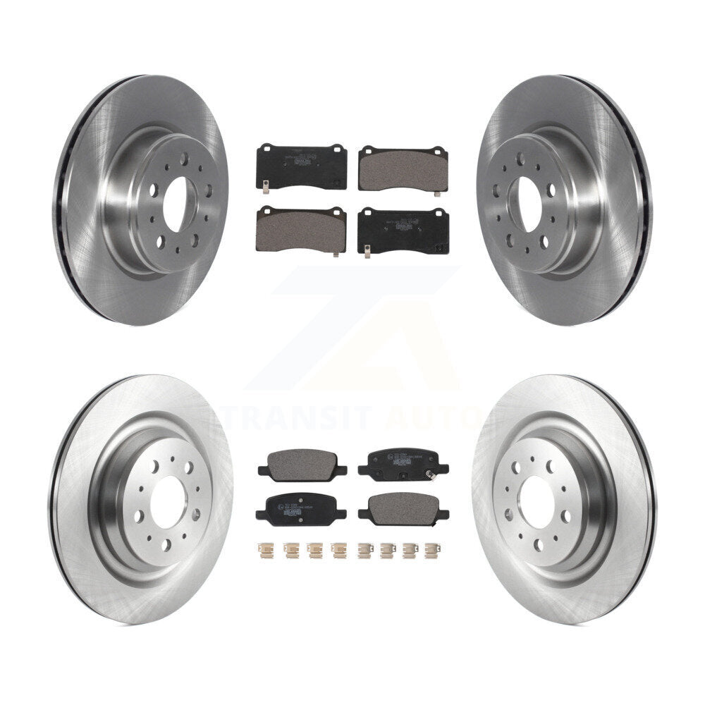 Brake Rotors & Ceramic Pad Front Rear Kit For Tesla 3 With Gray Painted Calipers