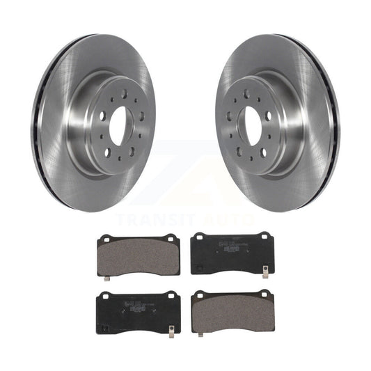 Brake Rotor & Ceramic Pad Front Kit For 17-22 Tesla 3 With Gray Painted Calipers