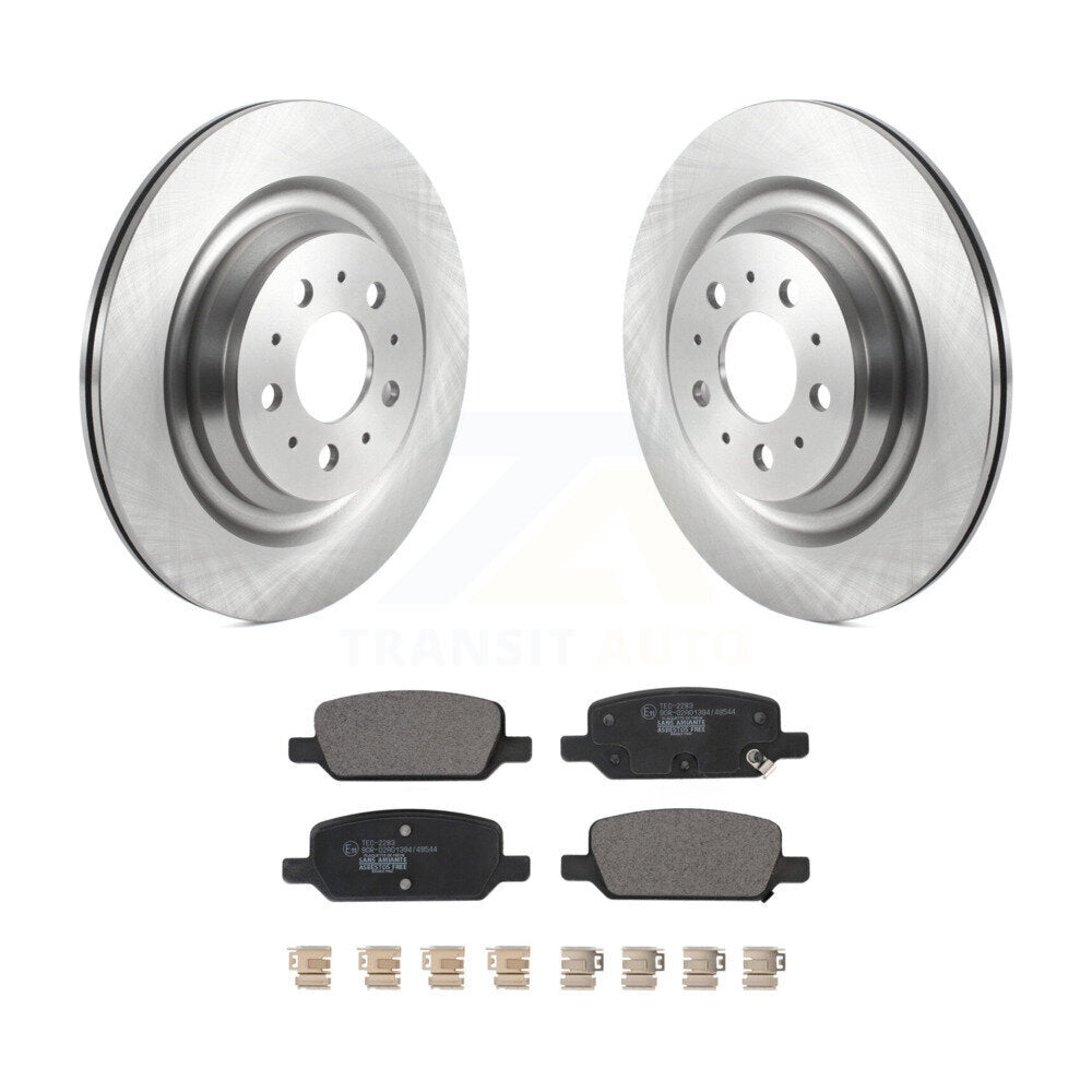 Brake Rotors & Ceramic Pad Rear Kit For 17-22 Tesla 3 With Gray Painted Calipers