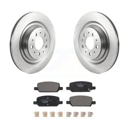 Brake Rotors & Ceramic Pad Rear Kit For 17-22 Tesla 3 With Gray Painted Calipers