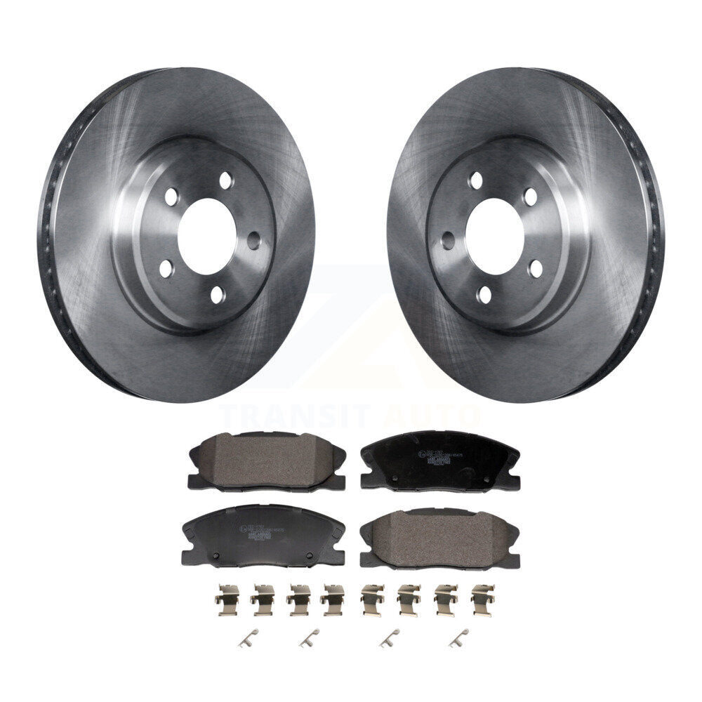 Disc Brake Rotors And Ceramic Pad Front Kit For 2014 Dodge Charger RWD with 3.6L