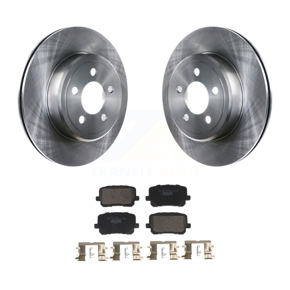 Disc Brake Rotors Ceramic Pad Rear Kit For 2017-2018 Dodge Charger RWD with 5.7L