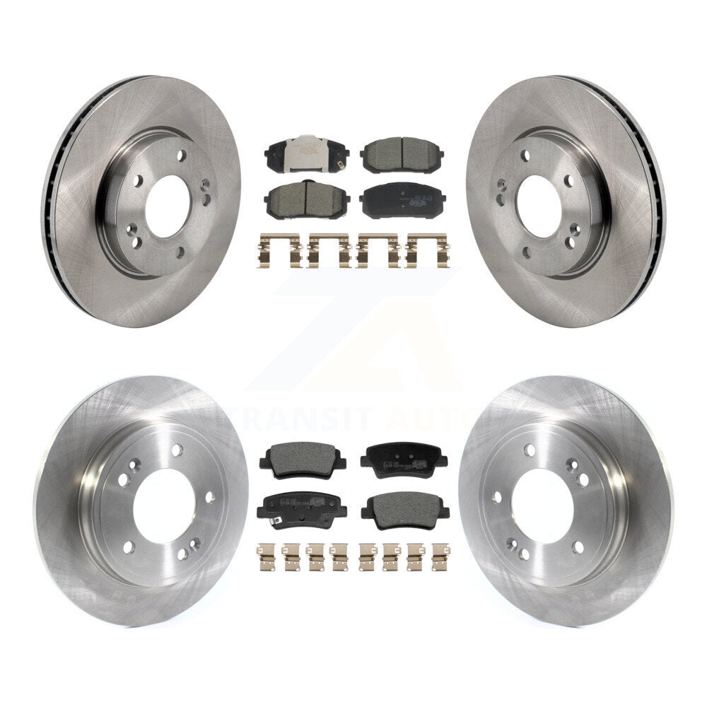 Disc Brake Rotors And Ceramic Pads Front Rear Kit For Hyundai Elantra