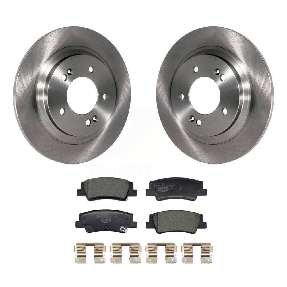 Disc Brake Rotors And Ceramic Pads Rear Kit For Hyundai Sonata Kia Niro EV K5