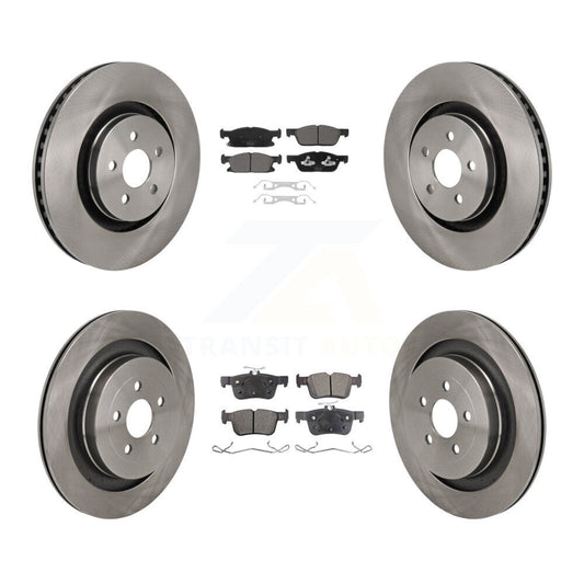 Brake Rotor & Ceramic Pad Front Rear Kit For Ford Edge With Red Painted Calipers