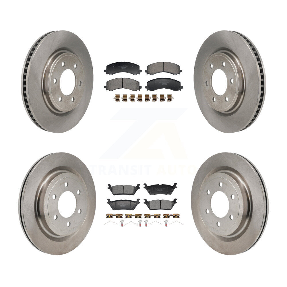 Disc Brake Rotors And Ceramic Pads Front Rear Kit For Ford F-150 Lightning
