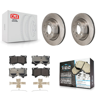 Disc Brake Rotor And Ceramic Pad Front Kit For Toyota Tundra Sequoia Lexus LX600
