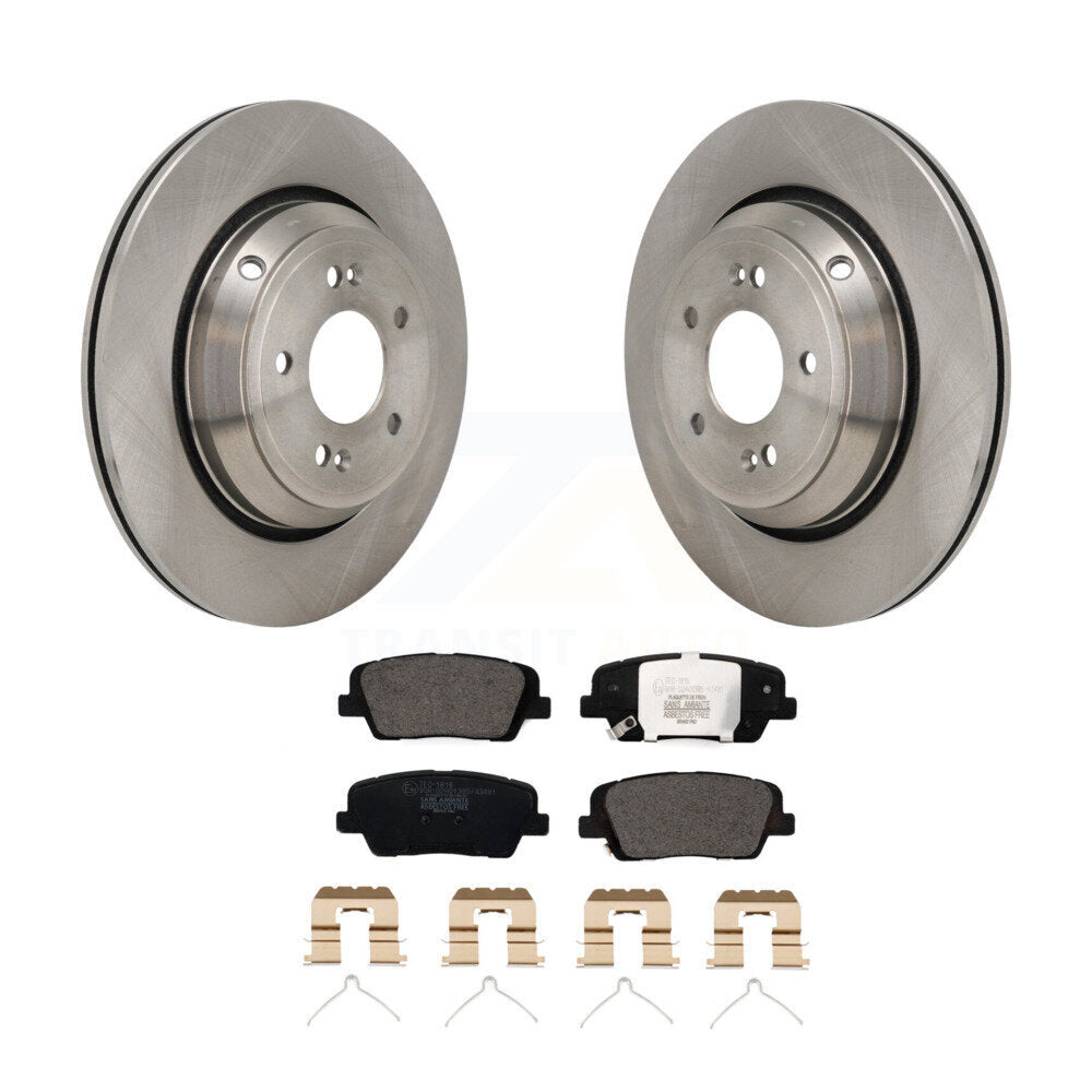 Disc Brake Rotors And Ceramic Pads Rear Kit For Genesis G70 Kia Stinger G80