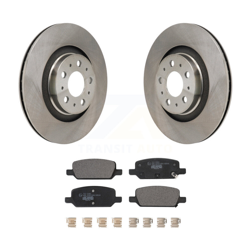 Brake Rotors & Ceramic Pad Rear Kit For 20-22 Tesla Y With Gray Painted Calipers