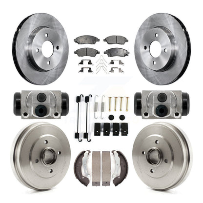 Brake Rotors Ceramic Pad & Drum Front Rear Kit (9Pc) For Nissan Versa Note Micra