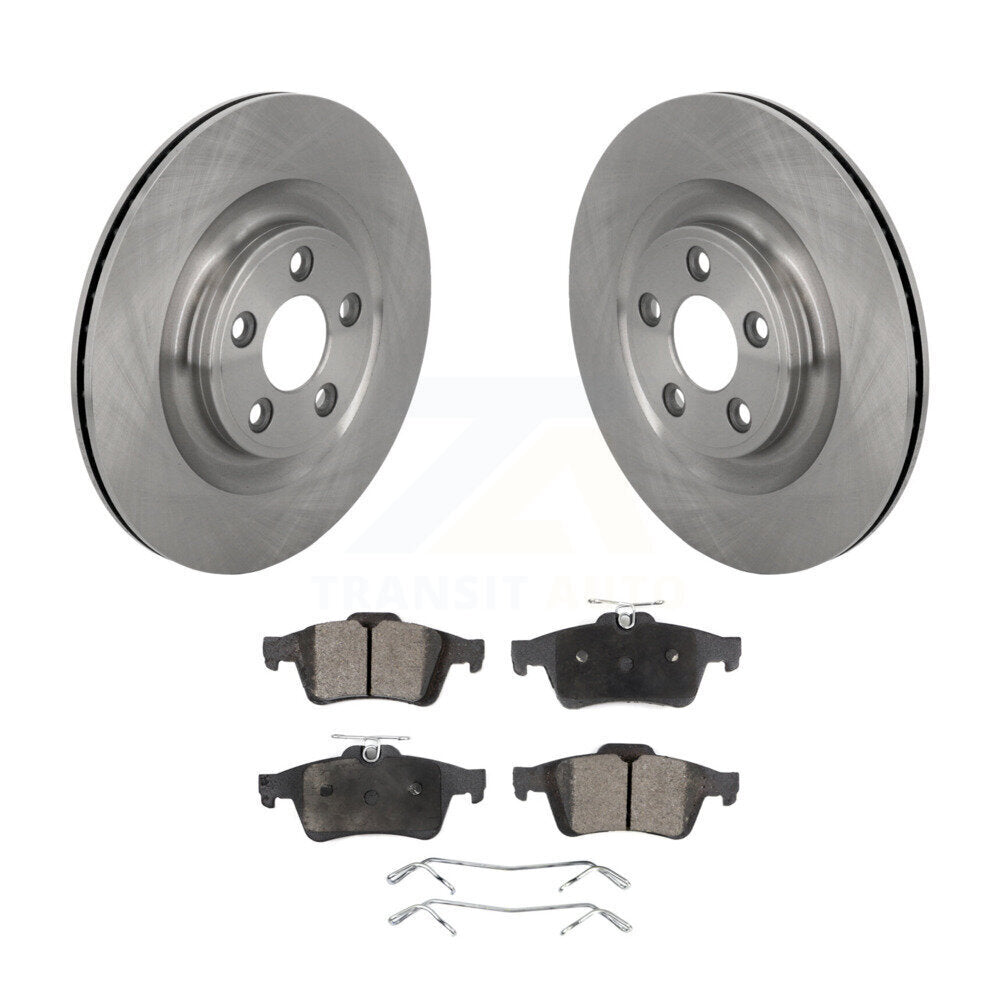 Brake Rotors & Ceramic Pad Rear Kit For 2016 Jaguar XJ With Manual Parking
