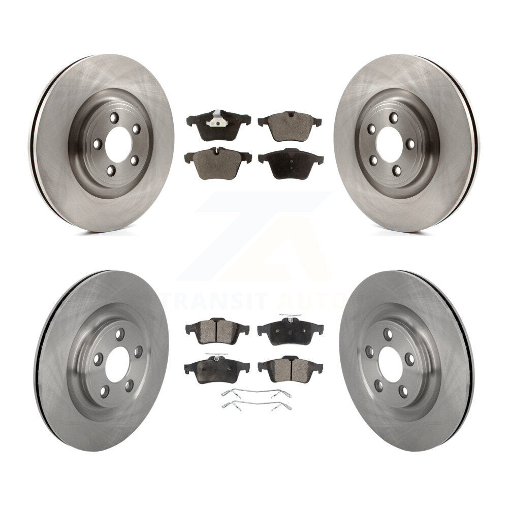 Brake Rotor & Ceramic Pad Front Rear Kit For Jaguar XJ With Manual Parking