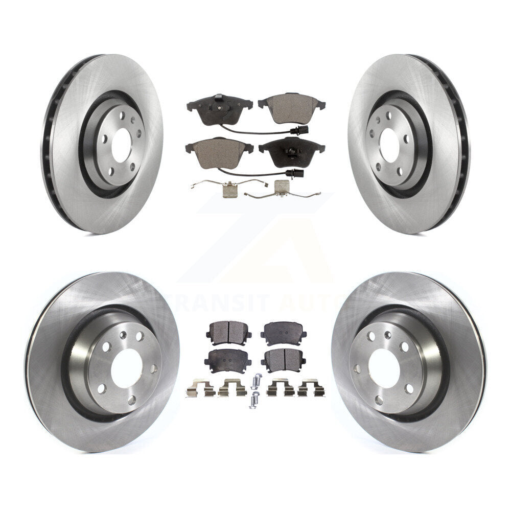 Disc Brake Rotors And Ceramic Pads Front Rear Kit For 2010-2015 Audi TTS Quattro