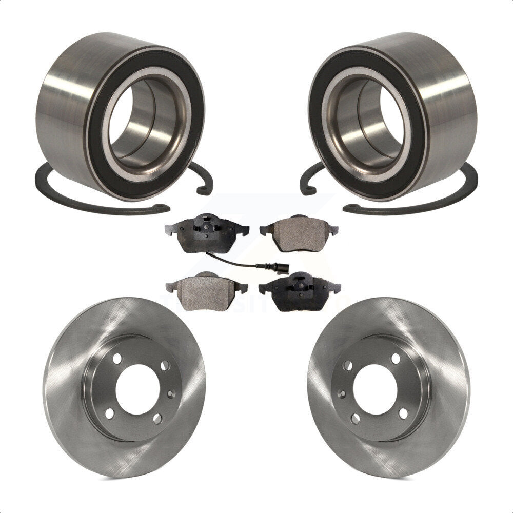Wheel Bearing Disc Brake Rotor Pad Front Kit For 1996-1998 Volkswagen Jetta 2.8L