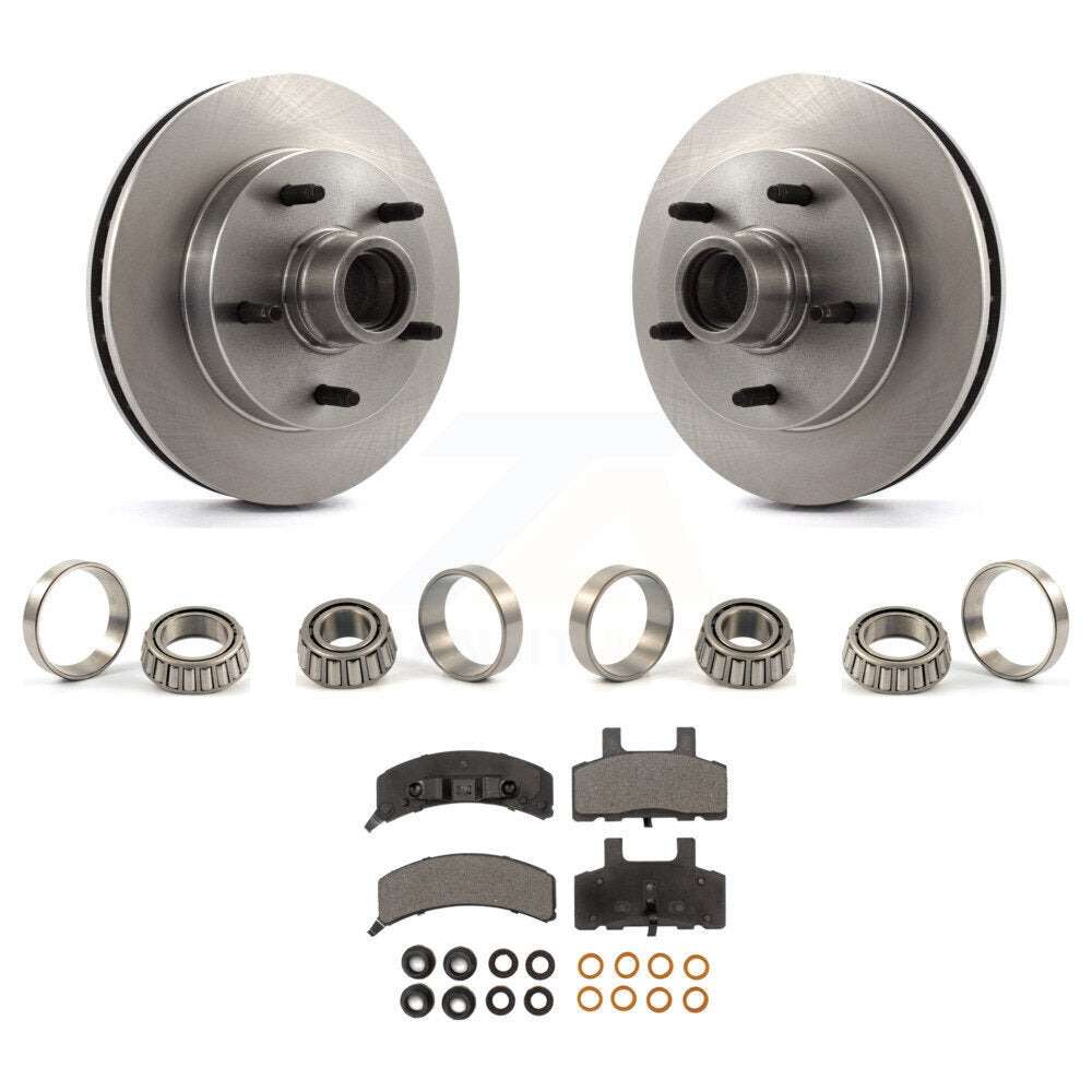 Disc Brake Hub Rotor Assembly Inner & Outer Race Bearing Set Pad Front Kit For