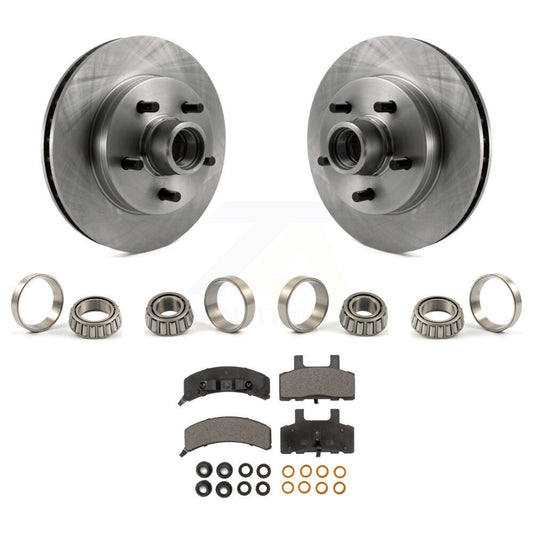 Brake Hub Rotor Inner & Outer Race Bearing Set And Pad Front Kit For C1500 GMC