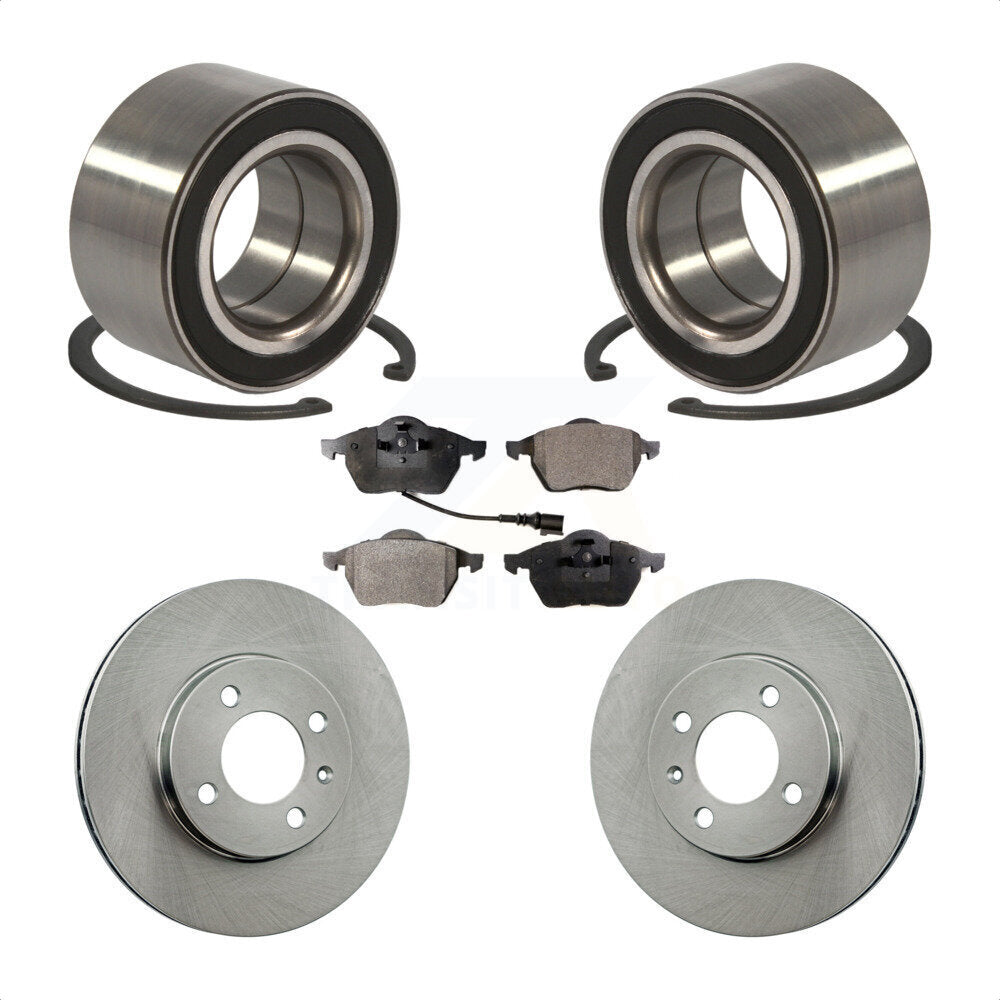 Wheel Bearing Disc Brake Rotor Pad Front Kit For 1996-1998 Volkswagen Jetta 2.8L