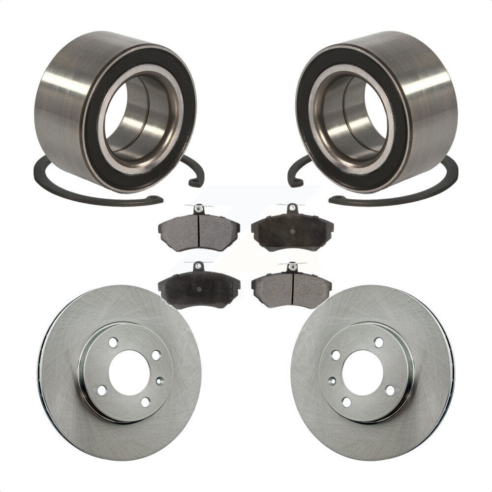 Wheel Bearing Disc Brake Rotor & Pad Front Kit For Volkswagen Cabrio Golf Passat