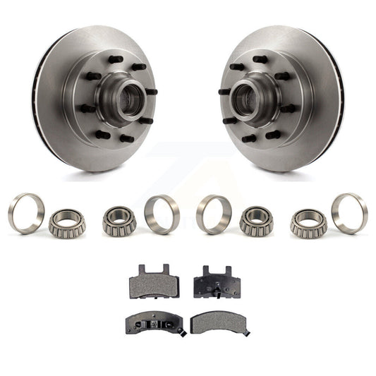 Brake Hub Rotor Inner & Outer Race Bearing Set And Pad Front Kit For GMC Yukon
