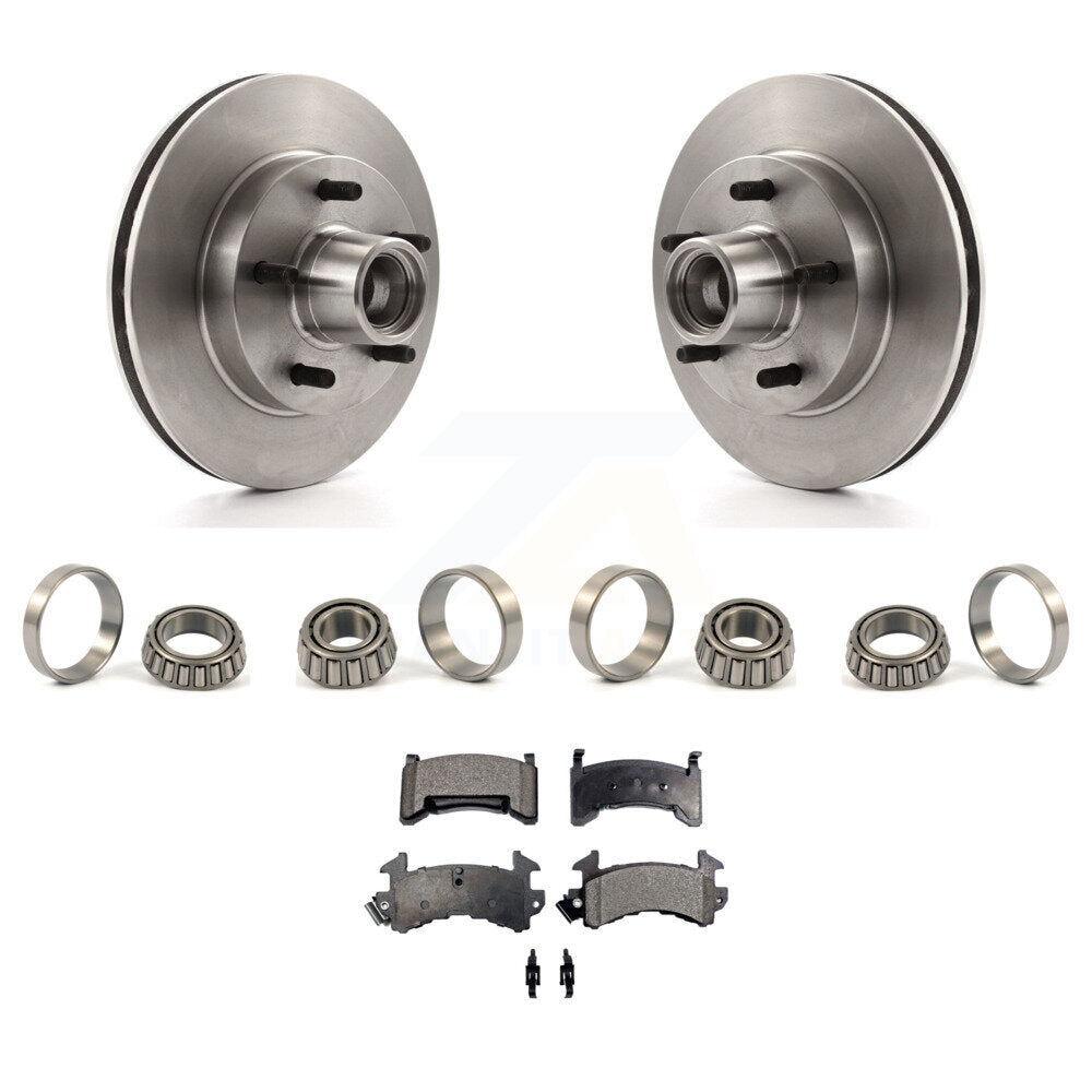 Disc Brake Hub Rotor Assembly Inner & Outer Race Bearing Set Pad Front Kit For