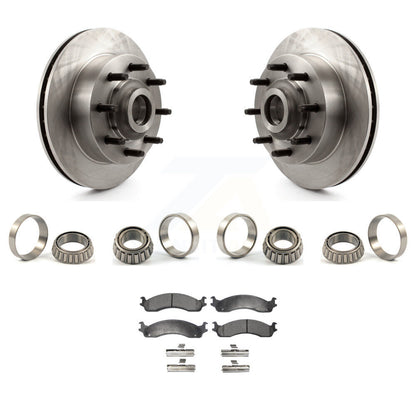 Brake Hub Rotor Inner & Outer Race Bearing Set Pad Front Kit For Dodge Ram Van