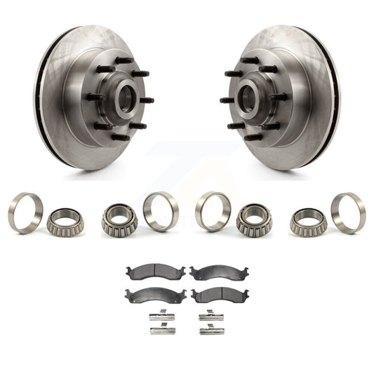 Brake Hub Rotor Inner & Outer Race Bearing Set Pad Front Kit For Dodge Ram Van