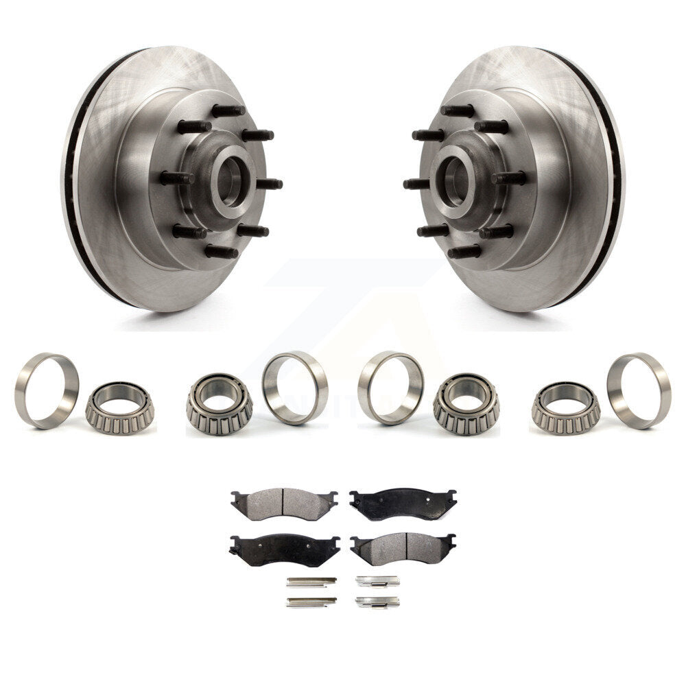 Disc Brake Hub Rotor Assembly Inner & Outer Race Bearing Set Pad Front Kit For
