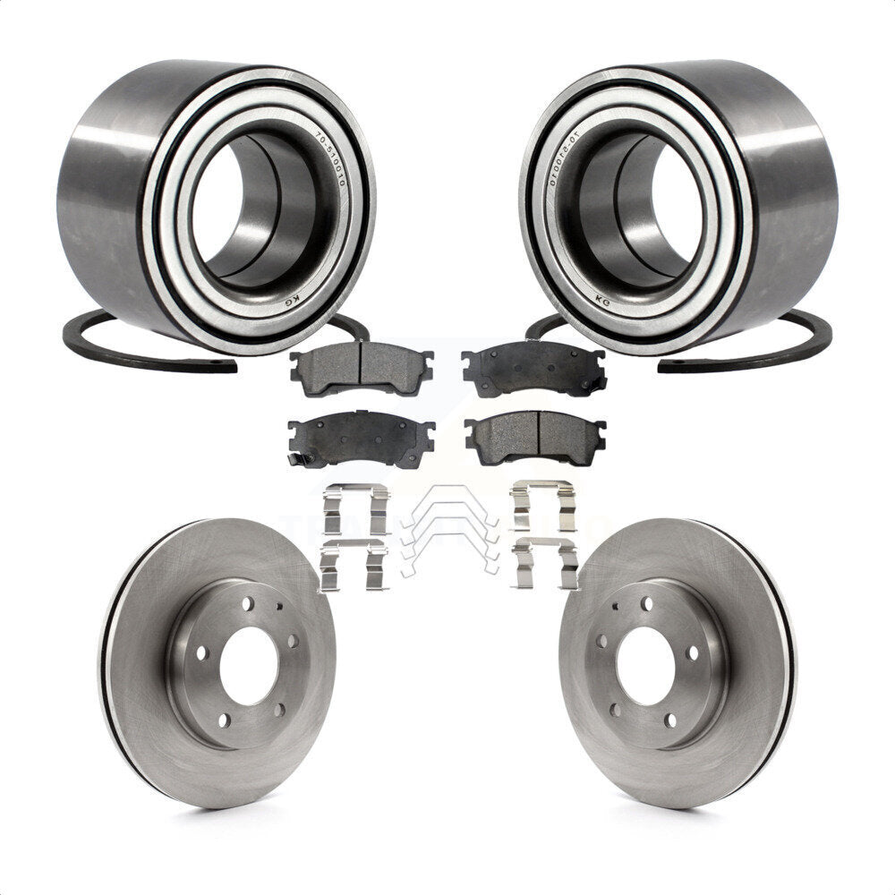 Wheel Bearing Brake Rotor Pad Front Kit For Mazda 626 2.5L with Drum rear brakes