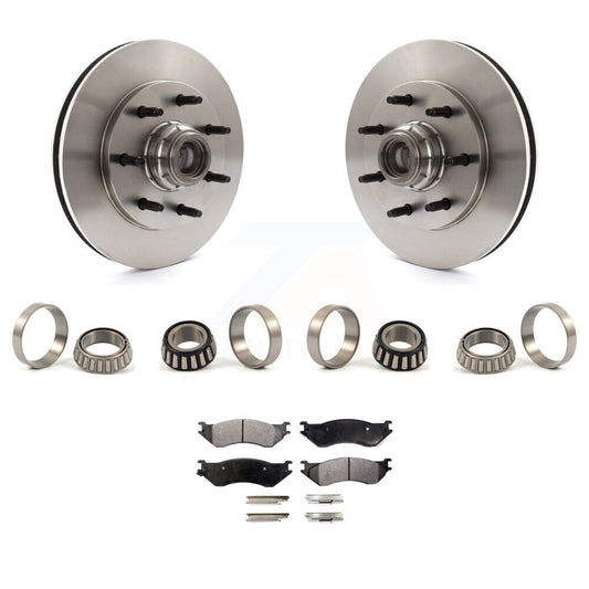 Brake Hub Rotor Inner & Outer Race Bearing Set Pads Front Kit For Ford F-150