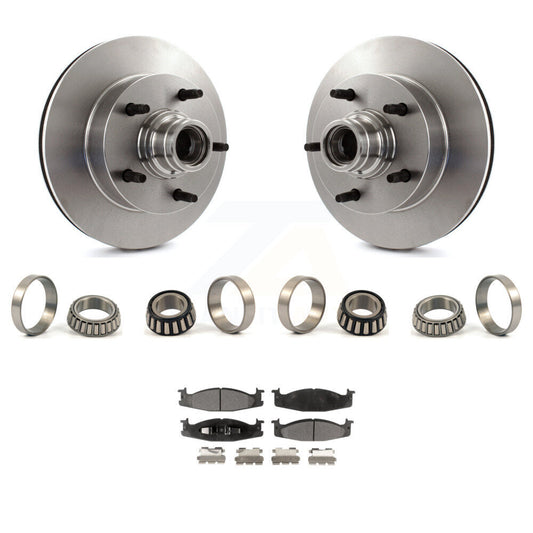 Brake Hub Rotor Inner & Outer Race Bearing Set Pads Front Kit For Ford F-150