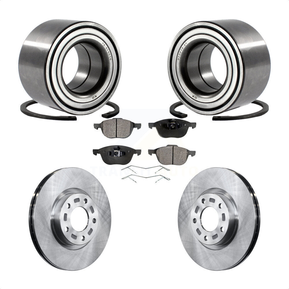 Wheel Bearing Disc Brake Rotor Pads Front Kit For 2005 Mazda 3 2.3L with Non-ABS