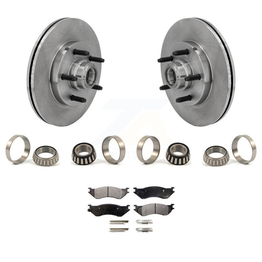 Brake Hub Rotor Inner & Outer Race Bearing Set Pads Front Kit For Ford F-150