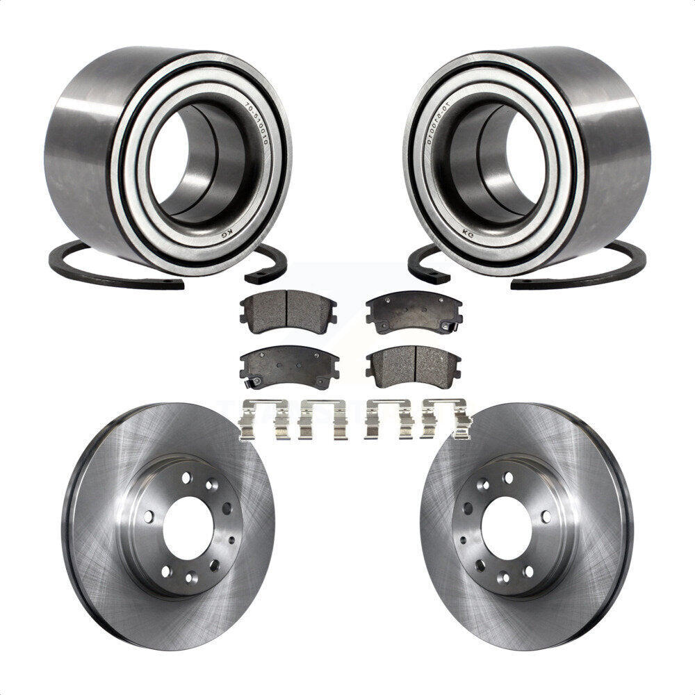 Wheel Bearing Disc Brake Rotors And Ceramic Pads Front Kit For 2003-2005 Mazda 6