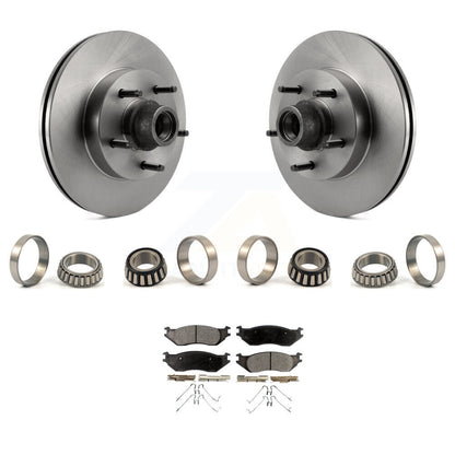 Brake Hub Rotor Inner & Outer Race Bearing Set Pads Front Kit For Ford E-150