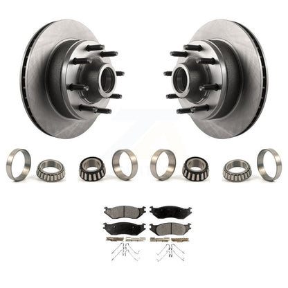 Brake Hub Rotor Inner & Outer Race Bearing Set Pad Front Kit For 07 Ford E-150