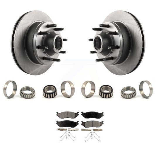 Brake Hub Rotor Inner & Outer Race Bearing Set Pad Front Kit For 07 Ford E-150