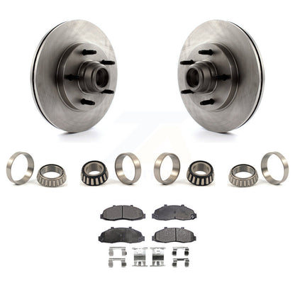 Brake Hub Rotor Inner & Outer Race Bearing Set Pads Front Kit For Ford F-150