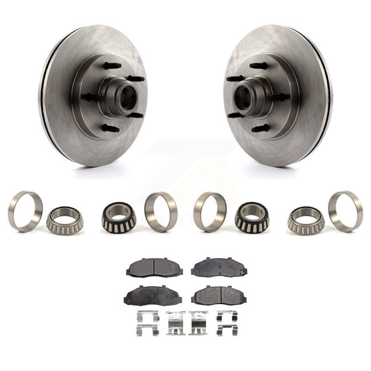 Brake Hub Rotor Inner & Outer Race Bearing Set Pads Front Kit For Ford F-150