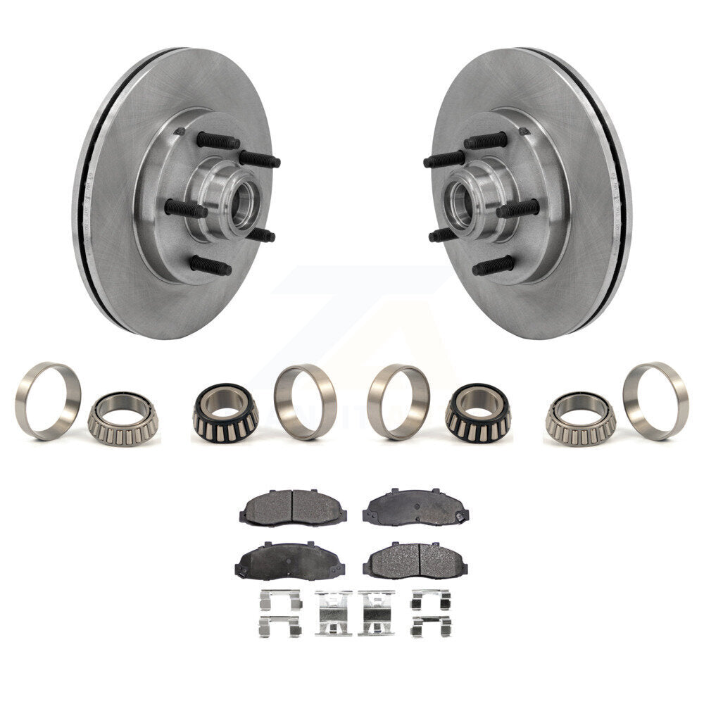 Disc Brake Hub Rotor Assembly Inner & Outer Race Bearing Set Pad Front Kit For