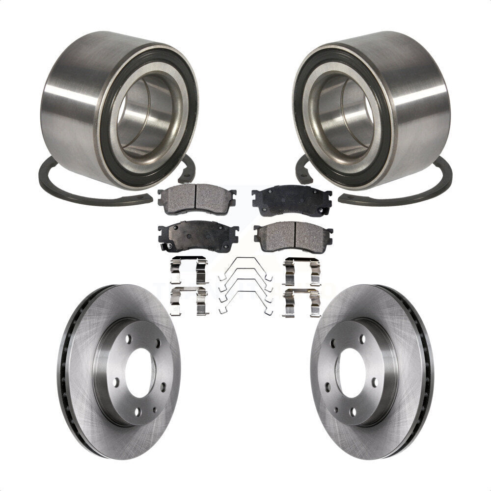 Wheel Bearing Disc Brake Rotors And Pads Front Kit For Mazda Protege Protege5