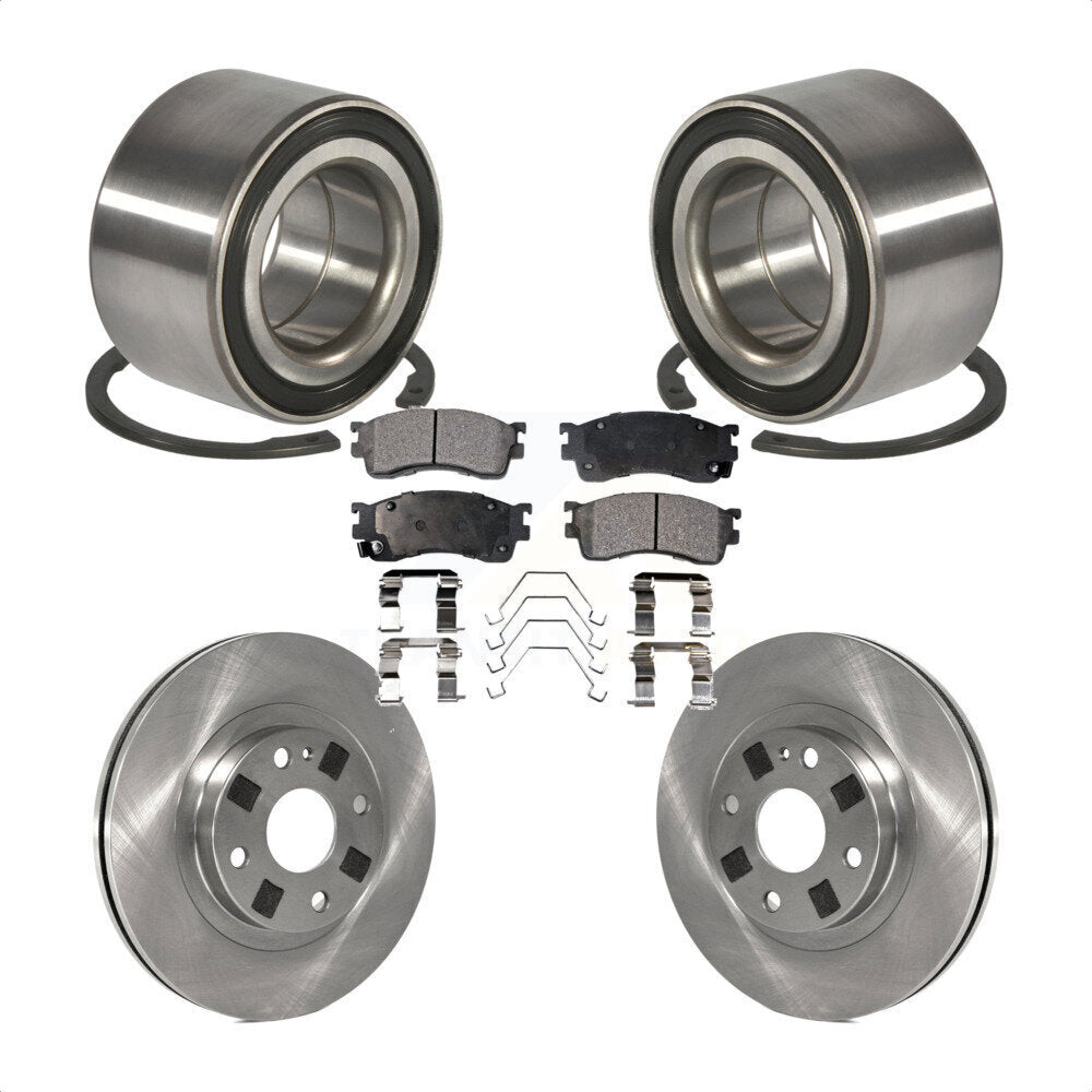 Wheel Bearing Disc Brake Rotors And Ceramic Pads Front Kit For Mazda Protege