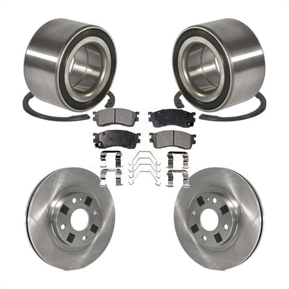 Wheel Bearing Disc Brake Rotors And Ceramic Pads Front Kit For Mazda Protege