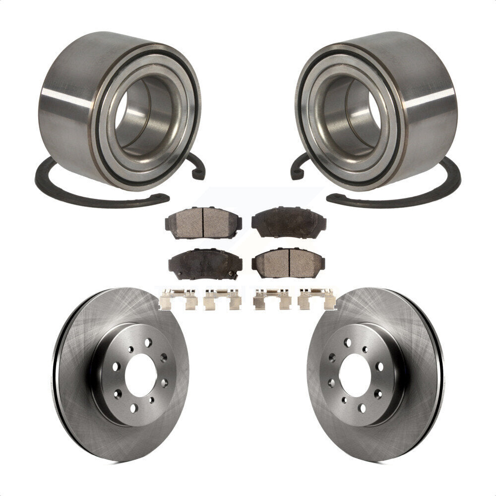 Wheel Bearing Brake Rotor & Pads Front Kit For Honda Civic EX with Coupe Non-ABS