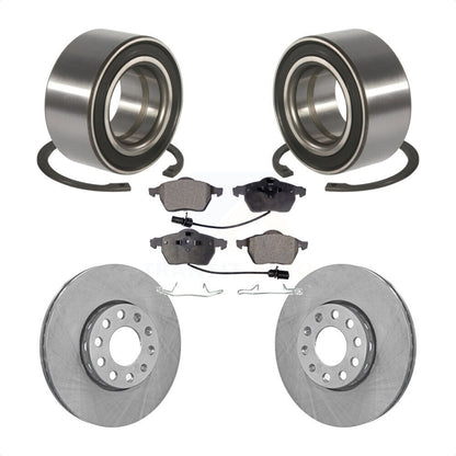 Wheel Bearing Disc Brake Rotor & Pads Front Kit For Volkswagen Passat Audi A4 A6