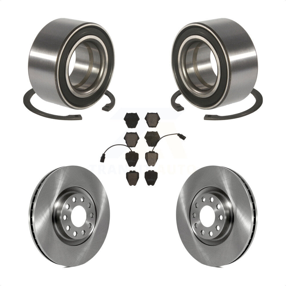 Wheel Bearing Disc Brake Rotors And Pads Front Kit For 2000-2001 Audi S4 A4