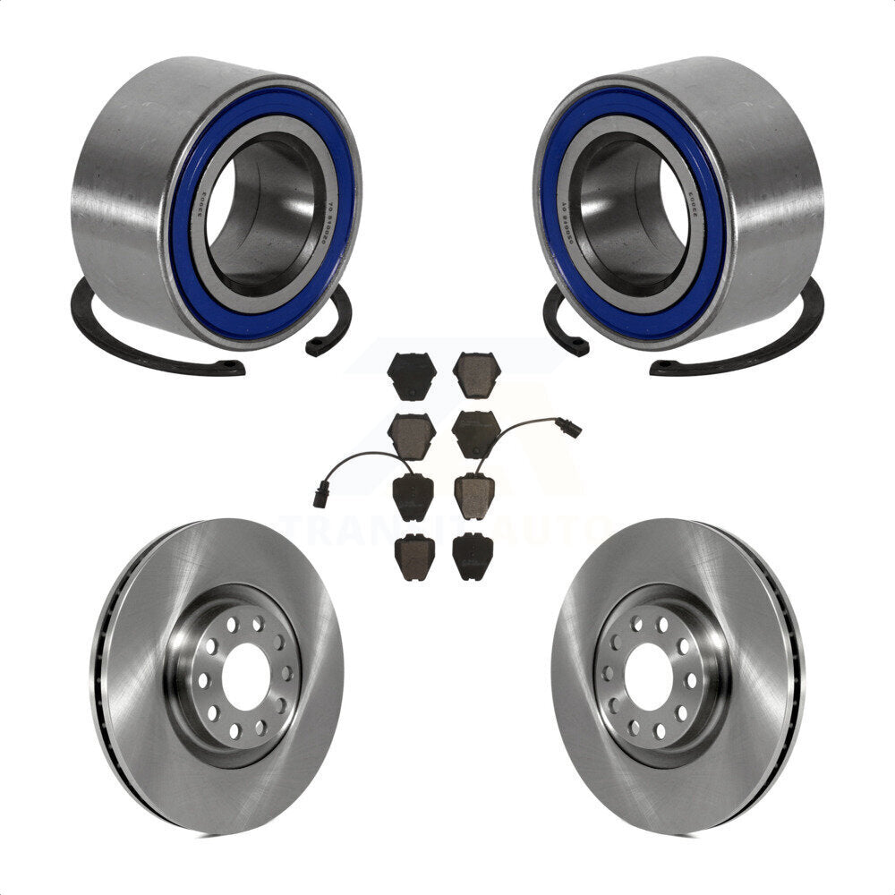 Wheel Bearing Disc Brake Rotor Pads Front Kit For 2000-2001 Audi A4 Turbocharged