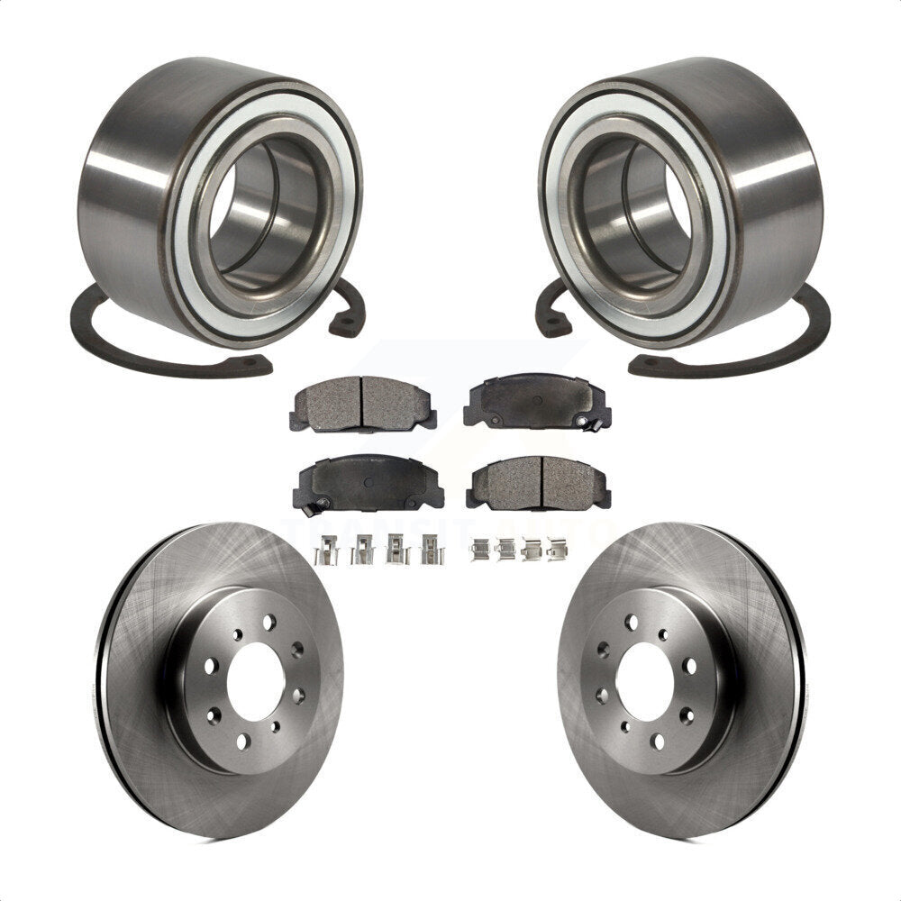 Wheel Bearing Brake Rotor Pad Front Kit For 1997 Honda Civic LX with 4-Wheel ABS