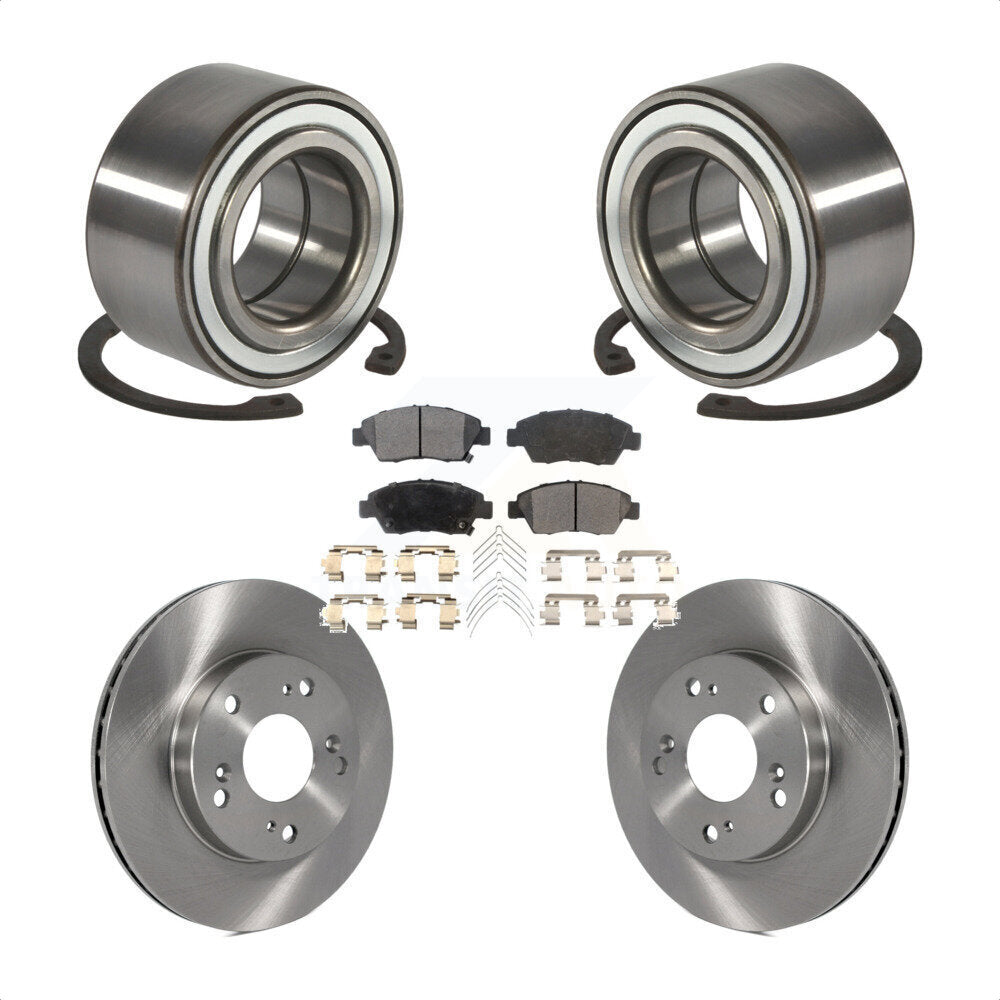 Wheel Bearing Disc Brake Rotors And Pads Front Kit For 2004 Honda Civic SiR